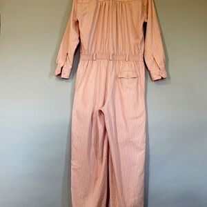 80s Liz Sport Pink Striped Cover-Alls/ jumpsuit
